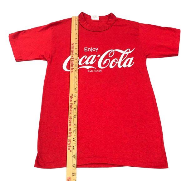 VTG Single Stitch Signal Sportswear Coca-Cola Red USA Made Script T-Shirt Small - Picture 4 of 10